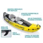 Intex 68307NP, Canotto Explorer K2 con Remi Alluminio, 2 Persone, Nero/Giallo, 312 x 91 x 51 cm, portata massima 160 kg, modelli