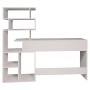 Dmora Scrivania Moderna con Libreria Nella Parte Destra Colore Bianco