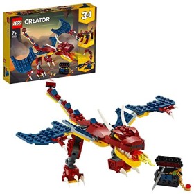 LEGO Creator 3 in 1 Set di Costruzioni Ricco di Dettagli per Costruire Drago Sputafuoco, Tigre dai Denti e Scorpione, per Bambin