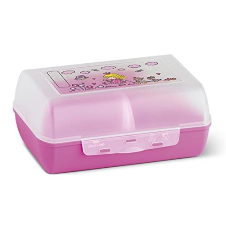 Emsa 513794 Variabolo Clipbox con Divisorio Rimovibile, Decorazione Princess, Rosa