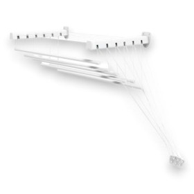 Gimi Lift 120 Stendibiancheria da Parete e Soffitto in Acciaio, Stendino da 7 m, bianco, metallo