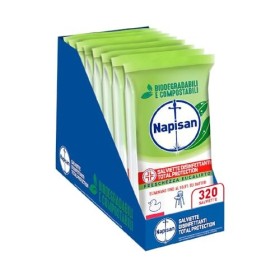 Napisan, 320 Salviette Igienizzanti, Multisuperfici e Biodegradabili, 8 Confezioni da 40 Pezzi, Freschezza Eucalipto