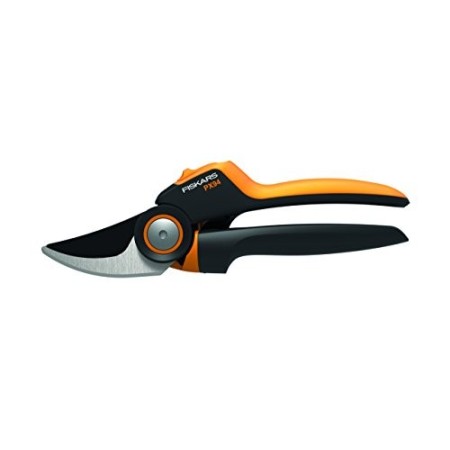 Fiskars Forbici bypass con impugnatura rotante, PowerGear X, Acciaio antiaderente, 22 cm, Nero/Arancione, PX94, 1023628