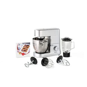 Moulinex QA810D MasterChef Grande Impastatrice Planetaria, 1500 W, 6.7 Litri, 80 Decibel, Acciaio, 8 velocità, Grigio