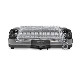 De'Longhi BQ80 Barbecue Grill Elettrico con Griglia e Bistecchiera, 1000/1450/2450 W, Grigio