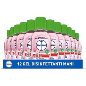 Napisan Gel Igienizzante Mani, Gel Disinfettante, Antibatterico, Confezione da 12 Gel, Gel Mani da 50 ml, Camomilla e Loto