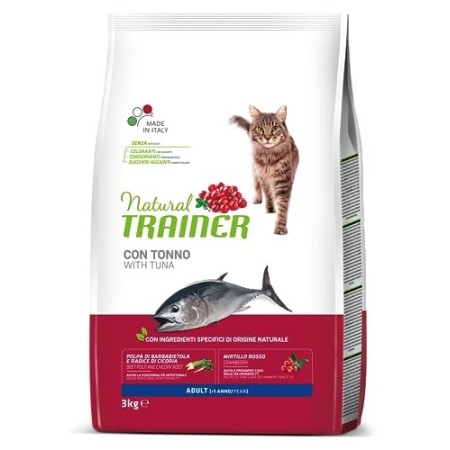 Trainer Natural - Cibo per gatti adulti, Alimento Secco, con Tonno, 3 kg