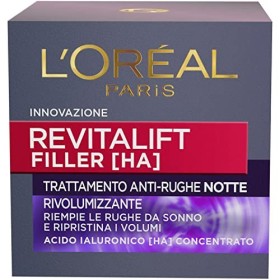 L'Oréal Paris Dermo Expertise Soin Revitalift Filler Crema Viso Anti-Rughe Rivolumizzante Notte, 50 ml