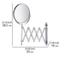 Wenko 15165100 Specchio Cosmetico da Parete Telescopico Exclusiv, Acciaio, Materiale Plastico, 19 x 38,5 x 50 cm, Cromo