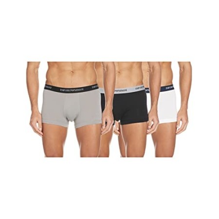 Emporio Armani Underwear 111357CC717, Boxer Uomo, Multicolore (Bianco/Nero/Grigio), Large