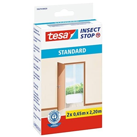 Tesa TE55679-00020-03 Insect Stop Zanzariere Attacca e Stacca Standard per Porte, 2x 0,65m:2,2m