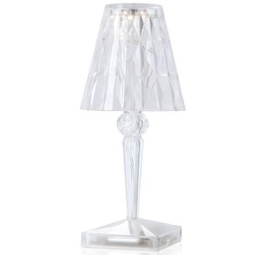 Kartell Battery Lampada da Tavolo, Trasparente(Cristallo), 12 x 26 x 12 cm