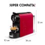 Bialetti Gioia, Macchina da Caffè Espresso per Capsule in Alluminio sistema Bialetti il Caffè d'Italia, Supercompatta, Rosso