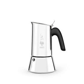 Bialetti New Venus Caffettiera in Acciaio Inox, Adatta all'Induzione, Argento, 4 Tazze