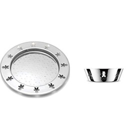 Alessi AKK80/15 Sottobottiglia anti-umidità "Mini Girotondo", in acciaio INOX 18/10, a finitura lucida set da 2 & Girotondo AKK
