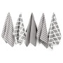 Penguin Home 3051 100% Set di 5 Design Assortiti Strofinacci, Cotone, Grigio, 65 x 45 x 0.5 cm, Asciugamano da 5 pezzi