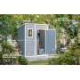 Keter Manor Pent 6X4 Casetta da Giardino in Resina, Colore Grigia, Ottima Per Riporre Attrezzi, Bici, Mobili da Giardino e Acces