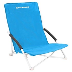 SONGMICS Gcb61s GCB61S-Sedia Pieghevole da Campeggio, Portata Fino a 140 kg, 600D, Colore: Blu, Tessuto Oxford Rivestito in PVC 