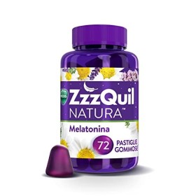 ZzzQuil Natura Integratore per il Sonno, a Base di Melatonina per Dormire ed Estratti di Lavanda, Valeriana e Camomilla, 72 Past