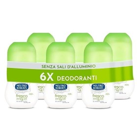 Neutro Roberts, Deodorante Roll On Fresco con Té Verde e Lime, Zero Sali di Alluminio, Zero Macchie - Efficacia per 48 h - 6 Co