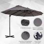 Outsunny Ombrellone da Giardino Doppio in Metallo e Poliestere Grigio Nero 