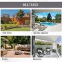 Outsunny Ombrellone da Giardino Doppio in Metallo e Poliestere Grigio Nero 