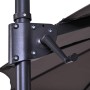 Outsunny Ombrellone da Giardino Doppio in Metallo e Poliestere Grigio Nero 