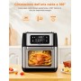 Innsky Friggitrice ad aria 10L, Forno ad aria calda 10 in 1 con Touch Screen a LED digitale, Friggere Senza Olio da 1500W, Grigl