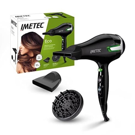 Imetec ECO SE9 1000 Asciugacapelli con Tecnologia Eco Technology 1400 W, Consumo Energetico Ridotto, 8 Combinazioni Aria/Tempera