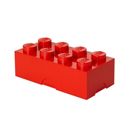 Contenitore Portavivande Lego a 8 Bottoncini, Piccolo Contenitore o Portamatite, Rosso