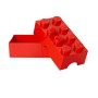 Contenitore Portavivande Lego a 8 Bottoncini, Piccolo Contenitore o Portamatite, Rosso