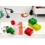 Contenitore Portavivande Lego a 8 Bottoncini, Piccolo Contenitore o Portamatite, Rosso