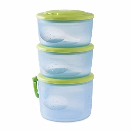 Chicco 00007658000000 Contenitori PortaPappa System Easy Meal, 6m+, 3 Contenitori