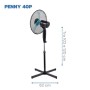 Ardes Penny AR5AM40P Ventilatore Piantana Altezza Regolabile 3 Pale 40 cm con Oscillazione, Ampia Base 60 cm e 3 velocità