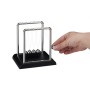 Relaxdays Pendolo di Newton, 5 Sfere in Metallo, Gioco di Fisica, Didattico, Decorazione da Ufficio e Scrivania, Argento