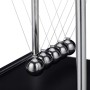 Relaxdays Pendolo di Newton, 5 Sfere in Metallo, Gioco di Fisica, Didattico, Decorazione da Ufficio e Scrivania, Argento