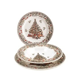 Churchill Season Greetings Servizio Tavola, Stone Ware, Bianco Avorio, 18 unità