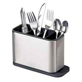 Joseph Joseph Cutlery Drainer Organizer Scolaposate, Acciaio, Grigio, 8.4 x 20.2 x 13.5 cm
