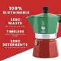 Bialetti Moka Express Italia Collection (Tricolore) Caffettiera, Alluminio, 3 Tazze