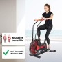 CARE FITNESS - Bicicletta ad aria CA-700 Air Bike con resistenza ad aria, 6 programmi di allenamento, bicicletta ellittica 2 in 