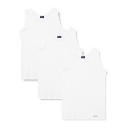 Navigare 511 Canottiera, Bianco, Medium (Taglia: 4) (Pacco da 3) Uomo