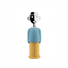 Alessi Alessandro M. AAM23 Laz Cavatappi di Design in Zama Cromata e Resina Termoplastica, Azzurro