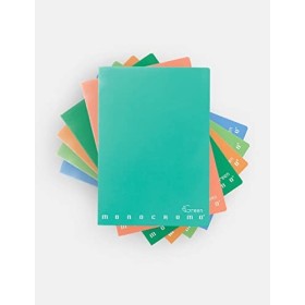 Pigna 02309781R Quaderni Maxi Monocromo Green 80 Pagine, Righe senza Margine, Confezione da 10
