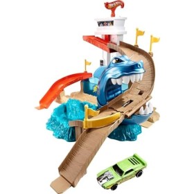 Hot Wheels BGK04 Lo squalo sta attaccando pista con macchine, 4 anni +