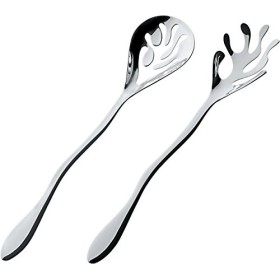Alessi Mediterraneo ESI16SET Posate per Insalata di Design, Acciaio, Lucido