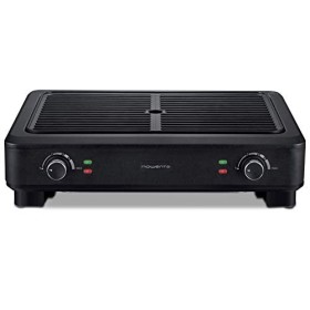 Rowenta KG900812, Smokeless Grill, Griglia, 70% di fumo in meno, Meno odori, 2 zone di cottura indipendenti, 2000 W, Nero