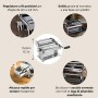 Marcato AT-180-CLS Macchina per Pasta Manuale Atlas 180 Classic, Acciaio Cromato, Argento