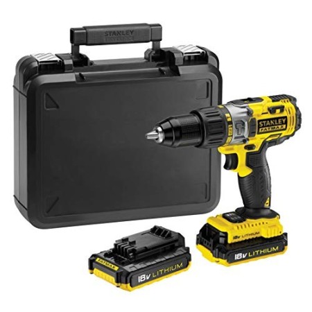 STANLEY FMC625D2-QW Trapano Avvitatore a Percussione con 2 Batterie 2Ah e Valigetta, 108 W, 18 V, 0-400 / 0 - 1.600 rpm