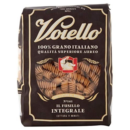 Voiello Pasta Fusilli Integrale, Pasta Corta di Semola Grano Aureo 100%, 500g