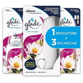Glade Sense&Spray, Profumatori per Ambienti, Fragranza Relaxing Zen, 1 Erogatore e 3 Ricariche